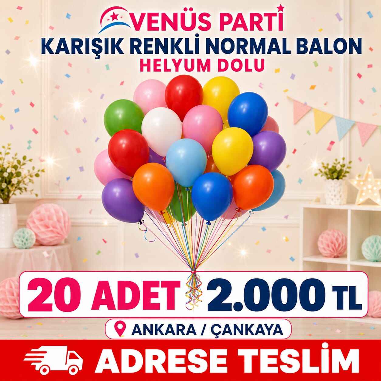 Adrese teslim 20 adet uçan balon kampanyası